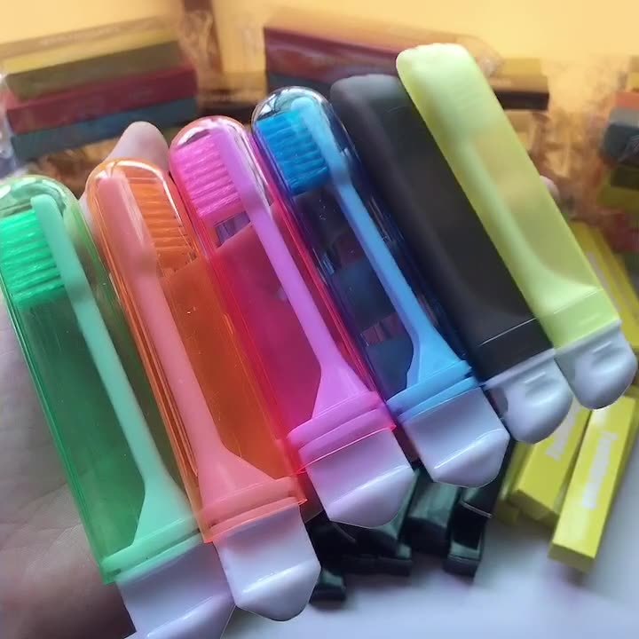 6 Portable Folding Colorful Soft Bristle Travel Toothbrushes