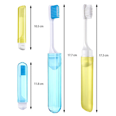 6 Portable Folding Colorful Soft Bristle Travel Toothbrushes