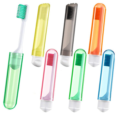 6 Portable Folding Colorful Soft Bristle Travel Toothbrushes