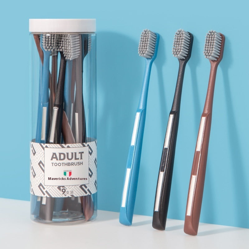 Household Portable 9 Hard Bristled Toothbrushes