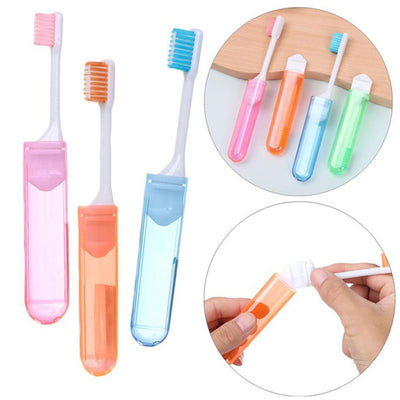 6 Portable Folding Colorful Soft Bristle Travel Toothbrushes
