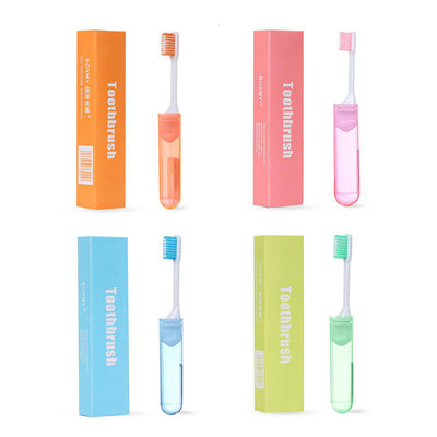 6 Portable Folding Colorful Soft Bristle Travel Toothbrushes