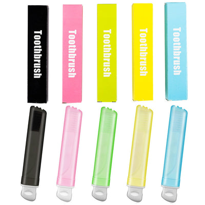 6 Portable Folding Colorful Soft Bristle Travel Toothbrushes